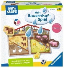 Ravensburger ministeps 4173 Unser Bauernhof-Spiel, Erstes Spiel rund um Tiere, Farben und Formen - Spielzeug ab 2 Jahre