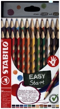 Ergonomischer Buntstift für Rechtshänder - STABILO EASYcolors - 24er Pack - mit 24 verschiedenen Farben