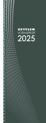 Zettler - Vormerkbuch 2025, 10,5x29,7cm, Taschenkalender mit 112 Seiten, 1 Woche auf 2 Seiten, Tages-, und Wochenzählung, Zweimonatsübersicht, Drahtkammbindung und deutsches Kalendarium