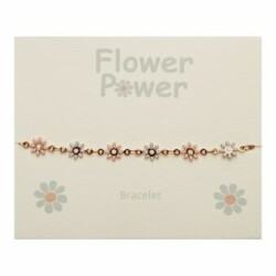 Armband - "Flower Power" - rosévergoldet - Blau