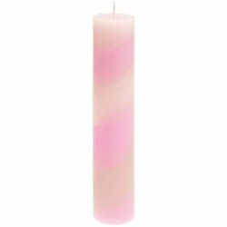 Stabkerze gestreift Rosa/Pink