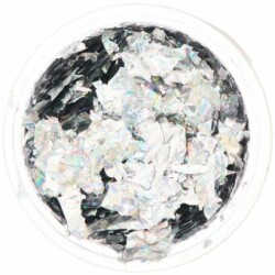 Blattmetall Flocken Holografisch Silber, 0,3g