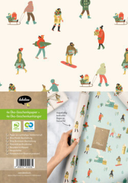 Geschenkpapier Set Weihnachten: Wintertrubel (Diversity, Diversität) für Kinder und Erwachsene