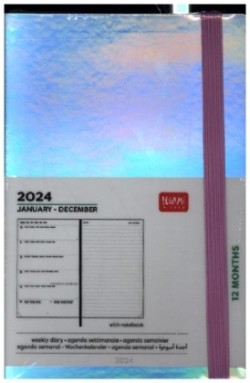 12-MONTH DIARY - 2024 - MEDIUM WEEKLY DIARY WITH NOTEBOOK - HOLO
