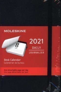 Moleskine 12 Monate Tages-Tischkalender 2021 Tages-TischkalenderPocket/A6, Schwarz