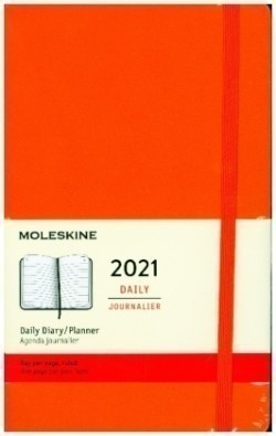 Moleskine 12 Monate Tageskalender 2021 Large/A5, Kadmium Orange