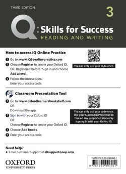 Q: Skills for Success Third Edition 3 Reading & Writing Teacher's Access Card