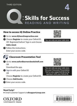 Q: Skills for Success Third Edition 4 Reading & Writing Teacher's Access Card