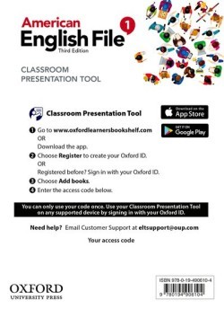 American English File Third Edition Level 1: Classroom Presentation Tool (Access Code Card)