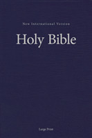 NIV, Single-Column Pew and Worship Bible, Large Print, Hardcover, Blue