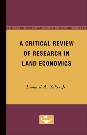Critical Review of Research in Land Economics