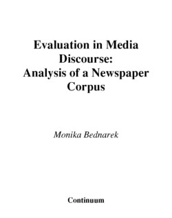 Evaluation in Media Discourse Analysis of a Newspaper Corpus