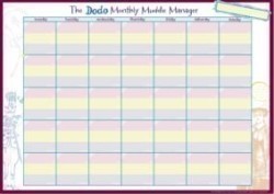 Dodo Monthly Muddle Manager Pad - A3 Desk Sized Monthly-Calendar-Jotter-Doodle-Tear-off-Notepad
