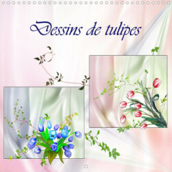 Dessins de tulipes (Calendrier mural 2023 300 × 300 mm Square)