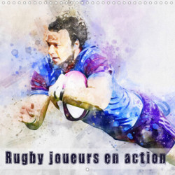 Rugby joueurs en action (Calendrier mural 2023 300 × 300 mm Square)