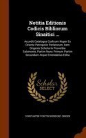 Notitia Editionis Codicis Bibliorum Sinaitici ...