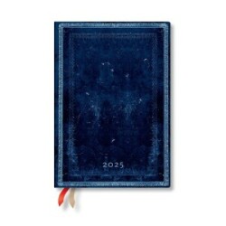 Inkblot (Old Leather Collection) Midi 12-month Horizontal Hardback Dayplanner 2025 (Elastic Band Closure)