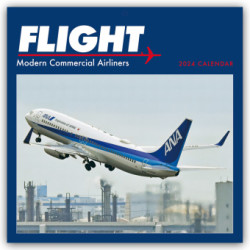 Flight, Modern Commercial Airliners Square Wall Calendar 2024