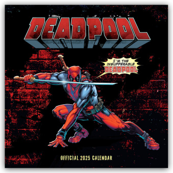 Official Marvel Deadpool Square Calendar 2025