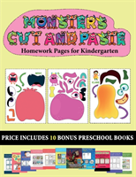 Homework Pages for Kindergarten (20 full-color kindergarten cut and paste activity sheets - Monsters)