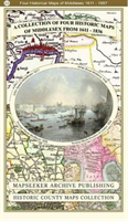 Middlesex 1611 – 1836 – Fold Up Map that features a collection of Four Historic Maps, John Speed’s County Map 1611, Johan Blaeu’s County Map of 1648, Thomas Moules County Map of 1836 and a Map of the Environs of London 1836. 
