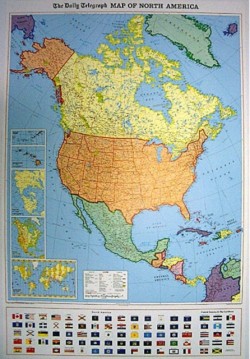 "Daily Telegraph" North America Political Wall Map