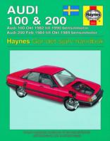 Audi 100 and 200 (1982 - 1990) Haynes Repair Manual (svenske utgava)