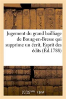 Jugement Du Grand Bailliage de Bourg-En-Bresse, Qui Supprime Un Écrit, Esprit Des Édits Enregistrés