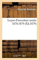 Le�on d'Ouverture Ann�e 1878-1879