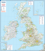 Great Britain & Ireland - Michelin rolled & tubed wall map Encapsulated