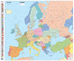 Europe Political - Michelin rolled & tubed wall map Encapsulated