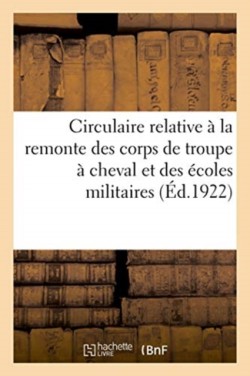 Circulaire Relative À La Remonte Des Corps de Troupe À Cheval Et Des Écoles Militaires