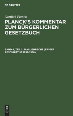 Familienrecht (Erster Abschnitt §§ 1297-1588)