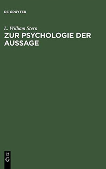 Zur Psychologie Der Aussage