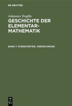 Stereometrie, Verzeichnisse