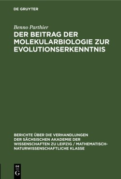 Beitrag Der Molekularbiologie Zur Evolutionserkenntnis