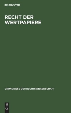 Recht Der Wertpapiere