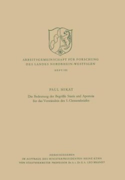 Die Bedeutung der Begriffe Stasis und Aponoia für das Verständnis des 1. Clemensbriefes
