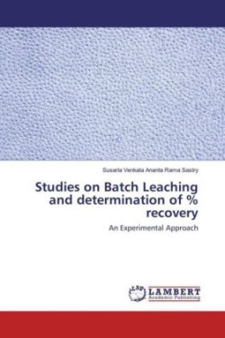 Studies on Batch Leaching and determination of % recovery