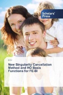 New Singularity Cancellation Method and HO Basis Functions for FE-BI