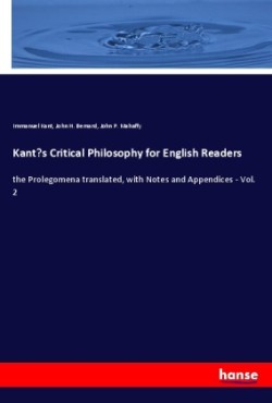 Kant's Critical Philosophy for English Readers