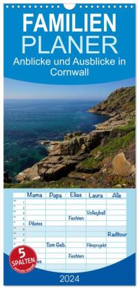 Familienplaner 2024 - Anblicke und Ausblicke in Cornwall mit 5 Spalten (Wandkalender, 21 x 45 cm) CALVENDO