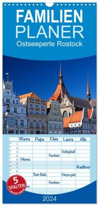 Familienplaner 2024 - Ostseeperle Rostock mit 5 Spalten (Wandkalender, 21 x 45 cm) CALVENDO