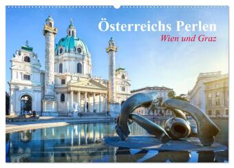 Wien und Graz. Österreichs Perlen (Wandkalender 2024 DIN A2 quer), CALVENDO Monatskalender