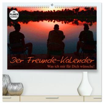 Der Freunde-Kalender (hochwertiger Premium Wandkalender 2024 DIN A2 quer), Kunstdruck in Hochglanz
