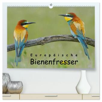 Europäische Bienenfresser (hochwertiger Premium Wandkalender 2024 DIN A2 quer), Kunstdruck in Hochglanz