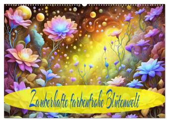 Zauberhafte farbenfrohe Blütenwelt (Wandkalender 2025 DIN A2 quer), CALVENDO Monatskalender