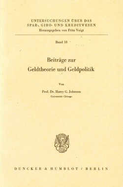 Beiträge zur Geldtheorie und Geldpolitik.