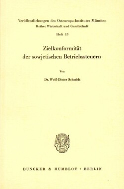 Zielkonformität der sowjetischen Betriebssteuern.