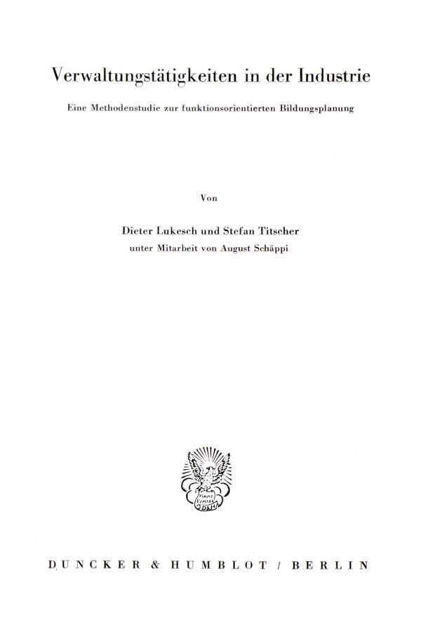Verwaltungstätigkeiten in der Industrie.